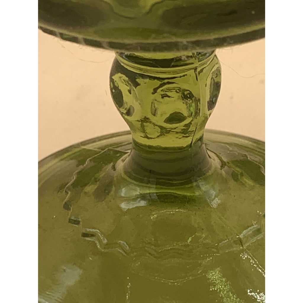 Set of 4 Vintage Indiana Carnival Glass Kings Crown Thumbprint Stemmed Glass Avo
