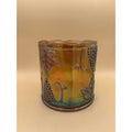 Vintage Indiana Iridescent Amber Gold Carnival Glass Harvest Grape Canister/Jar