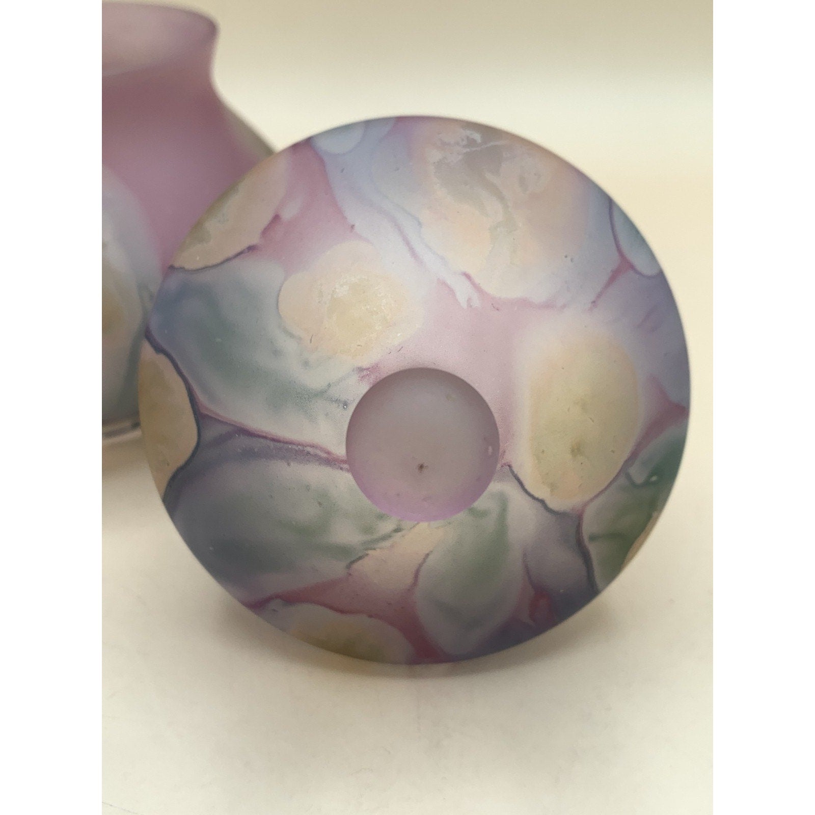 Rueven Art Nouveau Glass Hand Painted Covered Candy Dish