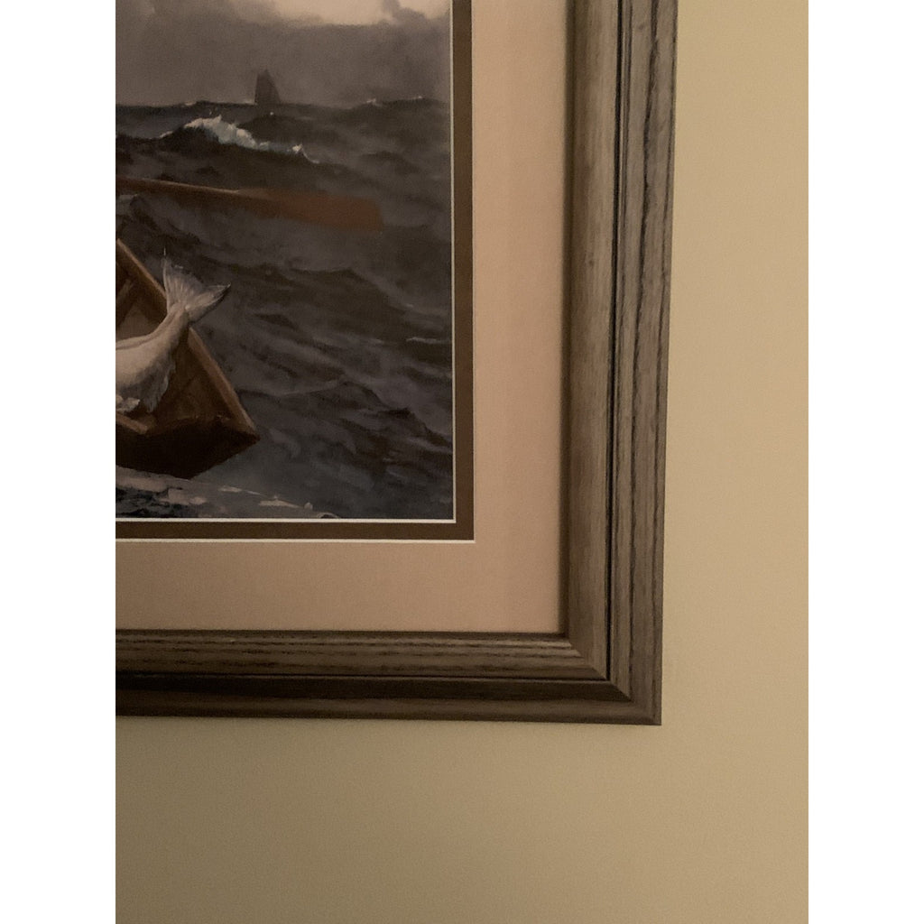 “Nebelwarnung” (The Fog Warning) by Winslow Homer Fisherman Painting Vintage Pri