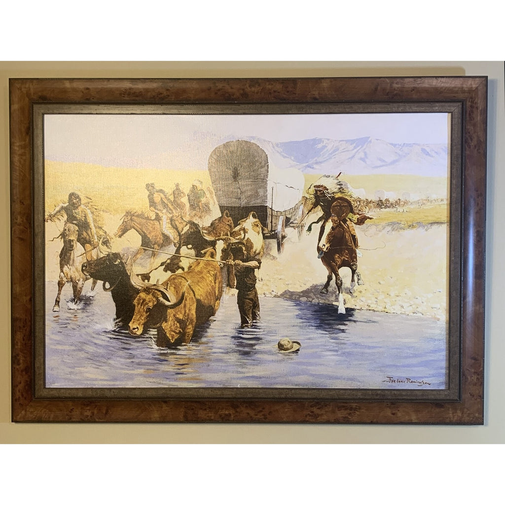 Framed Giclée Canvas Reproduction of “The Emigrants” by Frederic Remington