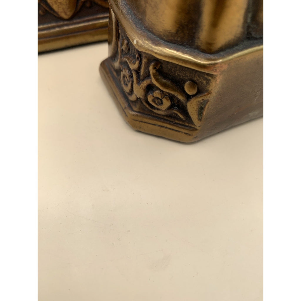 Pair Of Antique Bronze Clad Dante and Beatrice Bookends
