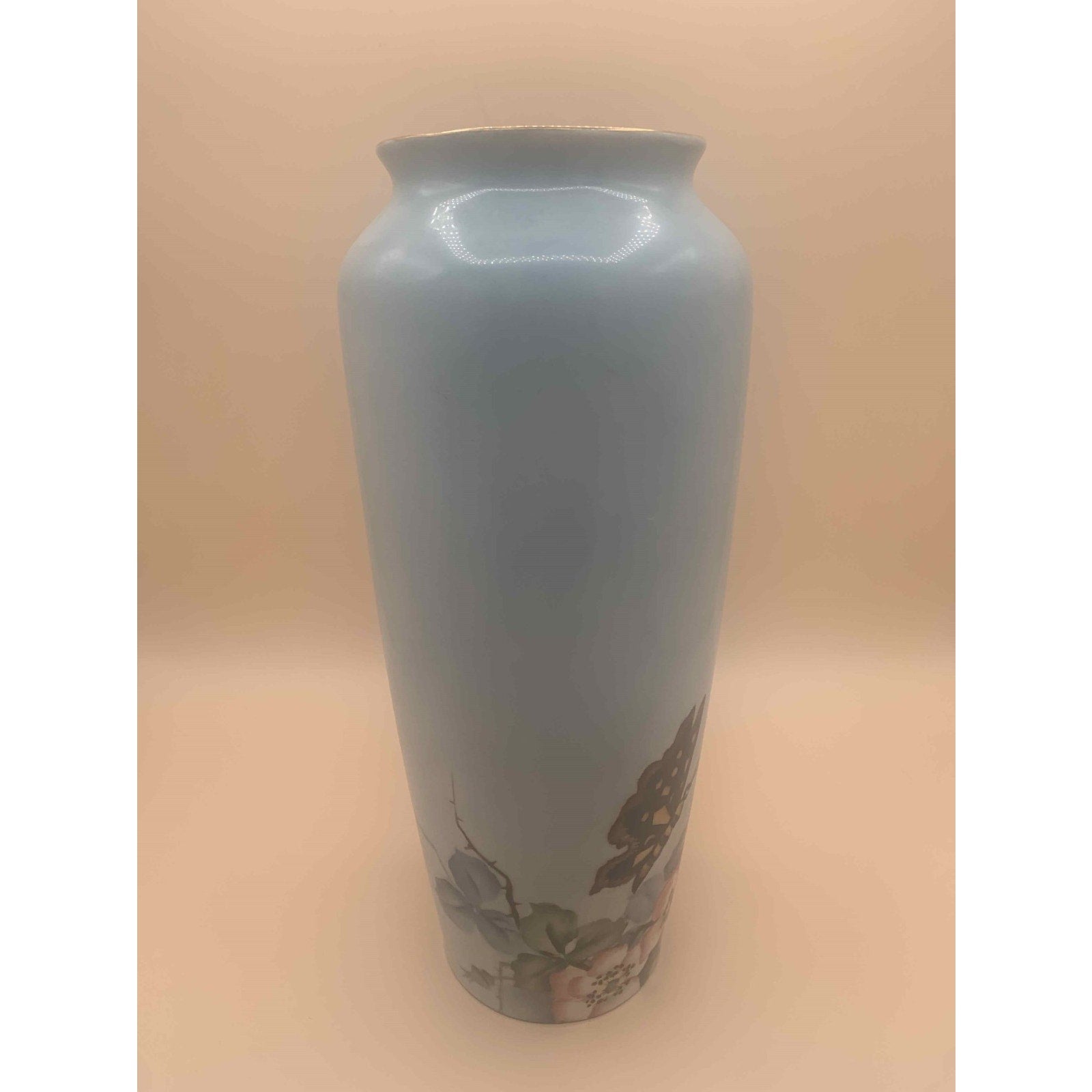 Antique C.T. Carl Tielsch Altwasser Silesia Hand Painted Floral Vase 1900s