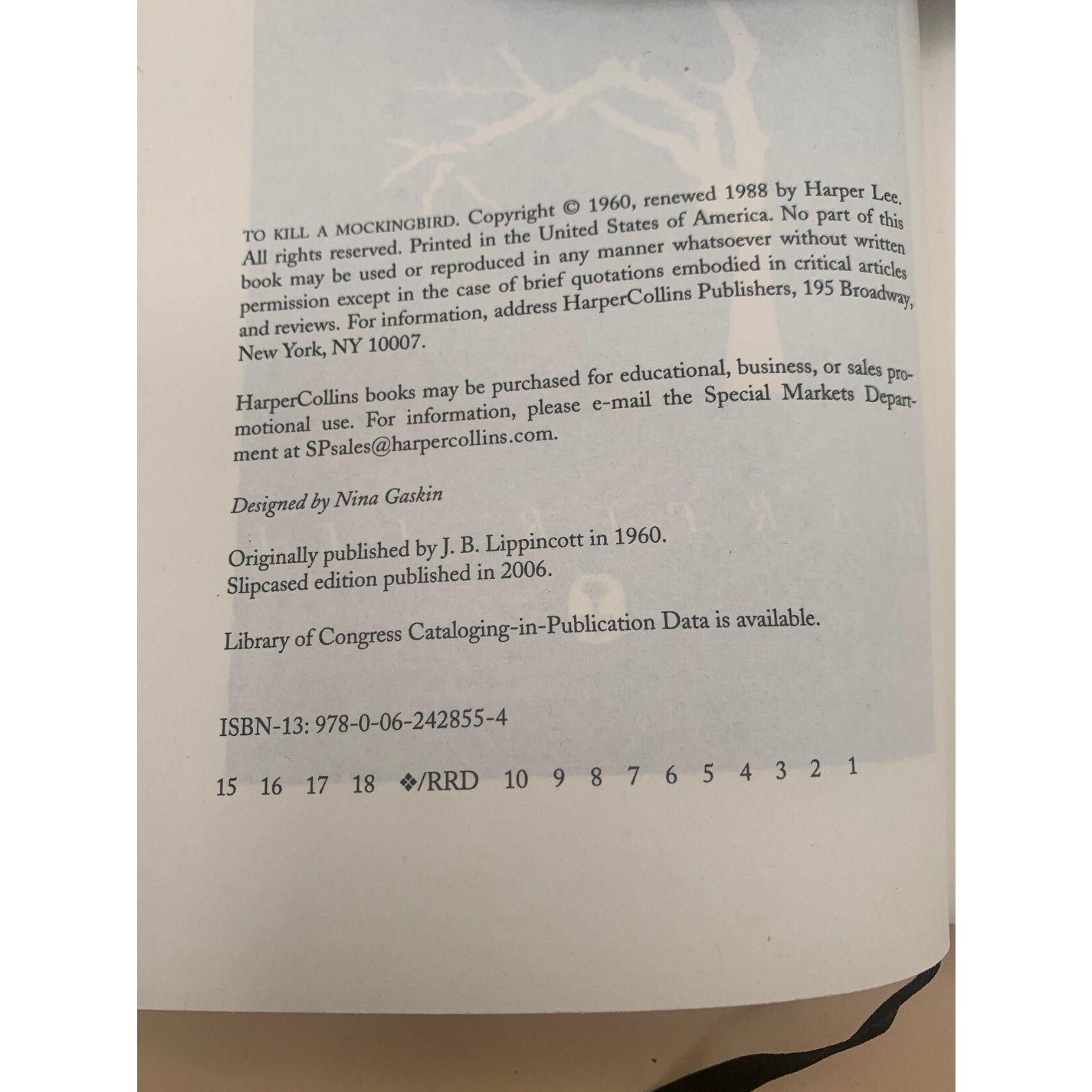2006 New 1st Edition/Printing Deluxe Gift Edition “To Kill A Mockingbird"