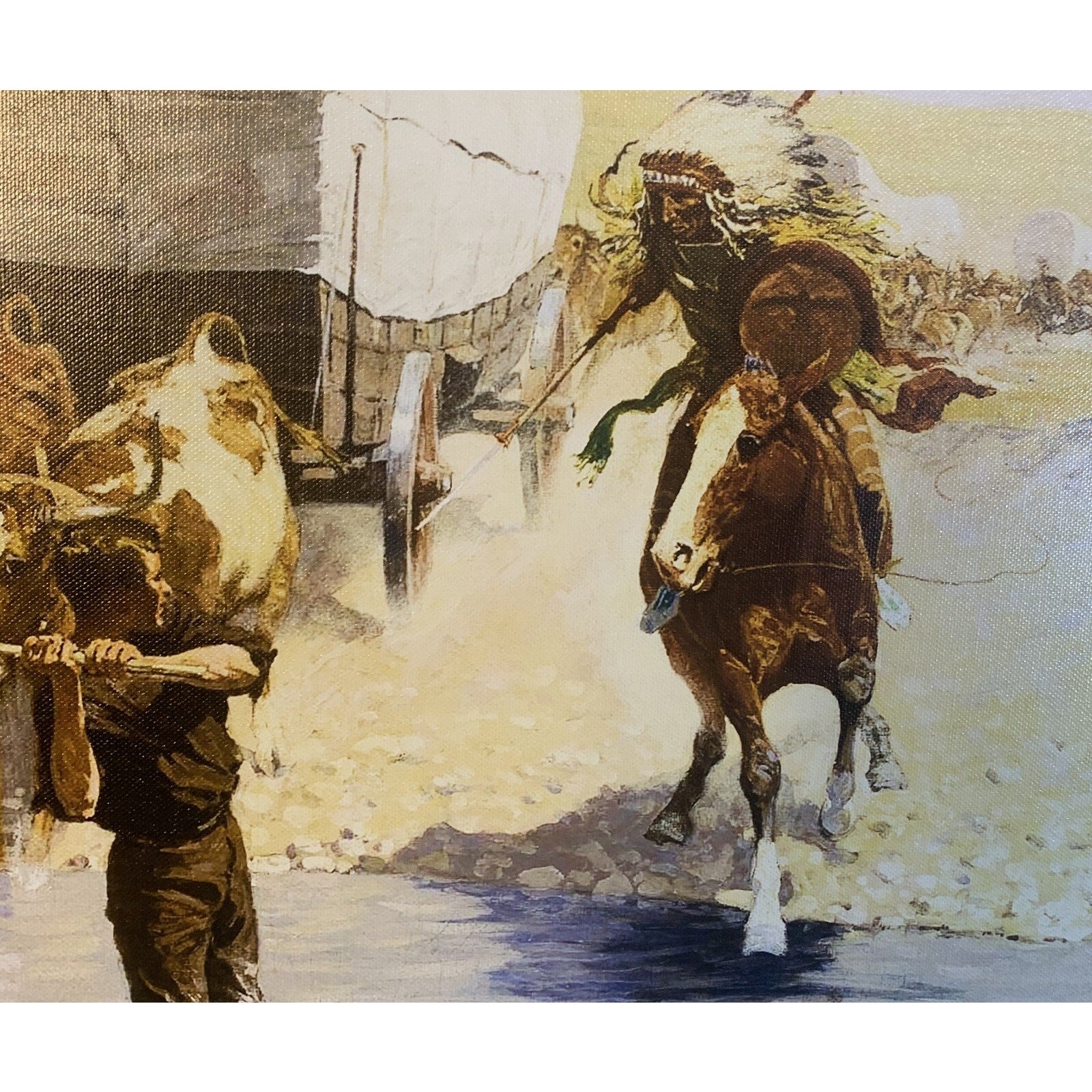 Framed Giclée Canvas Reproduction of “The Emigrants” by Frederic Remington