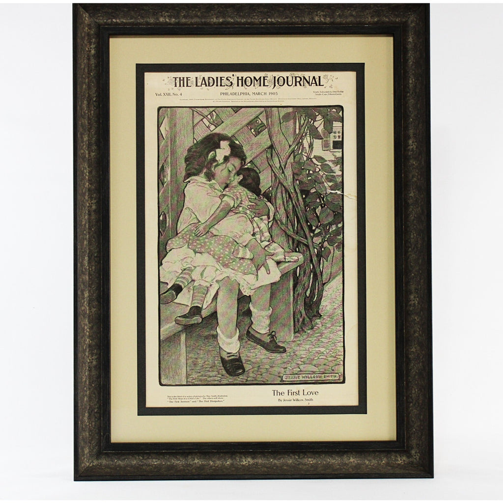 Antique Ladies Home Journal Cover Circa 1905 Matted and Framed