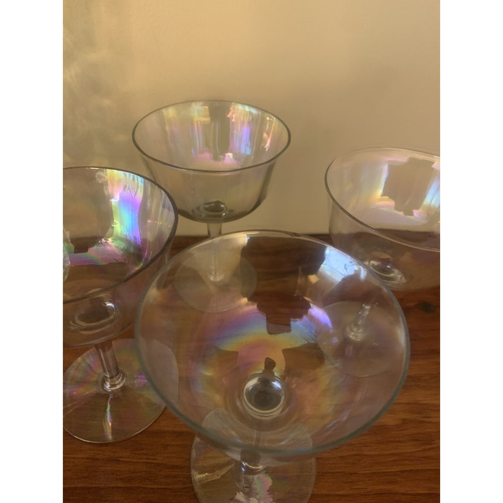 Mid-Century Modern (MCM) "Drapery" Cocktail Pitcher and Coordinating Glasses wit