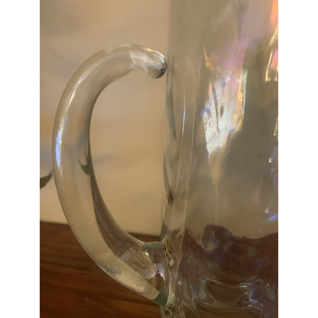 Mid-Century Modern (MCM) "Drapery" Cocktail Pitcher and Coordinating Glasses wit