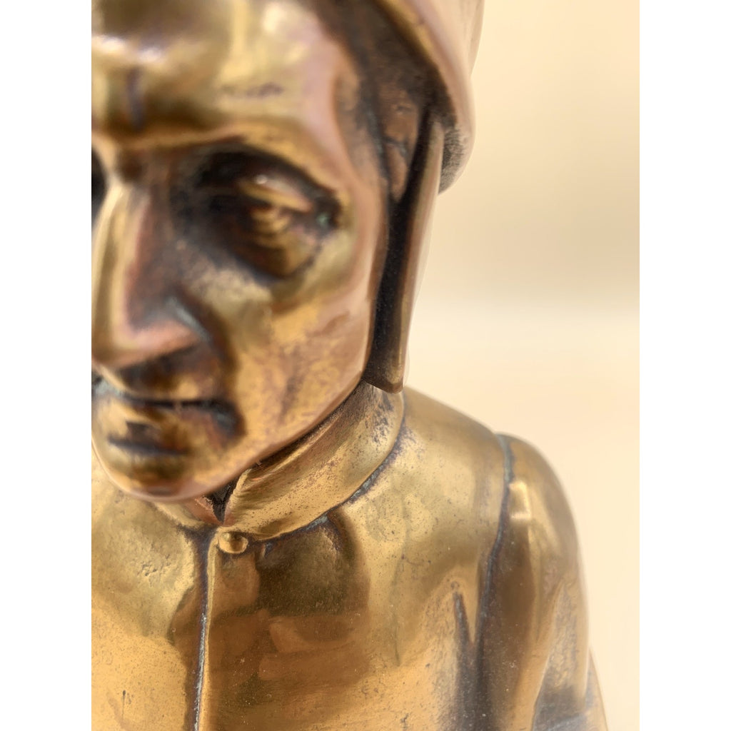 Pair Of Antique Bronze Clad Dante and Beatrice Bookends