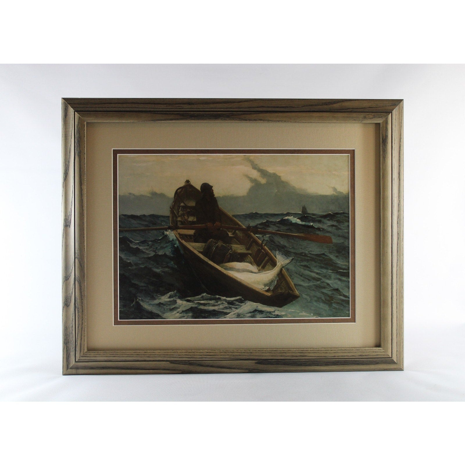 “Nebelwarnung” (The Fog Warning) by Winslow Homer Fisherman Painting Vintage Pri