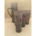 Vintage Hand Painted B.Z.T. Ltd. Art Nouveau Pitcher and Five Highball/Tumblers