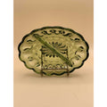 Anchor Hocking Vintage Green Glass Divided Fairfield Oval Relish/Nut/Candy Dish