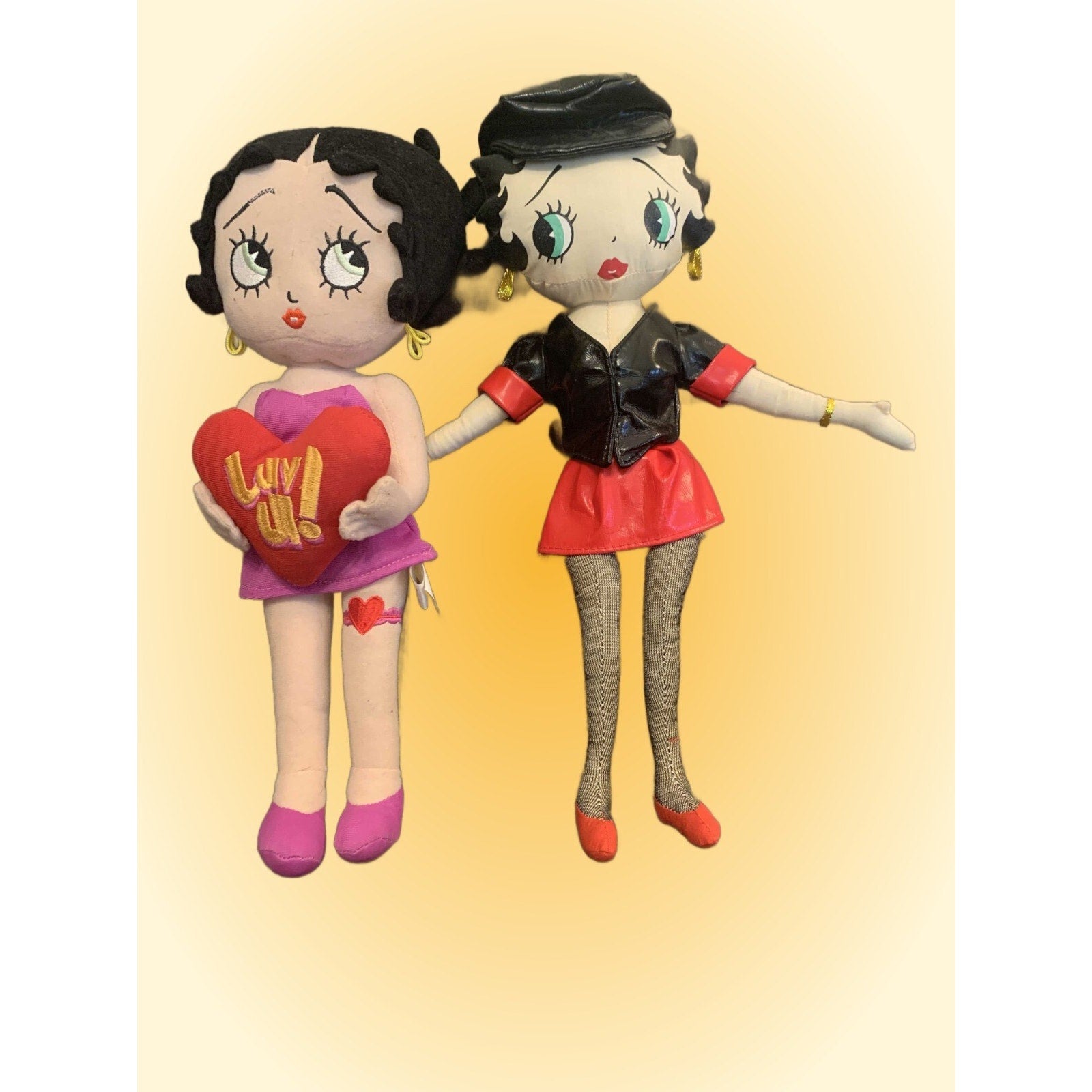 Two Rare Betty Boop Stuffed Dolls – “Sugar Loaf” and “Biker Betty”