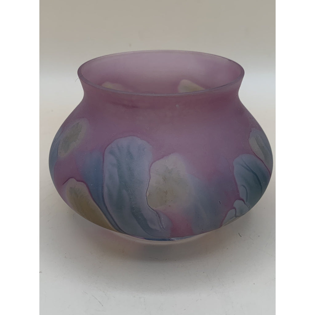 Rueven Art Nouveau Glass Hand Painted Covered Candy Dish