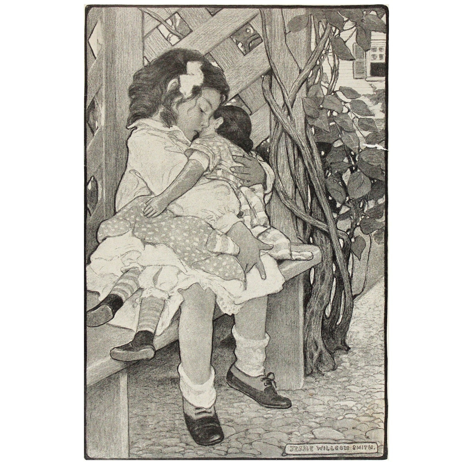 Antique Ladies Home Journal Cover Circa 1905 Matted and Framed