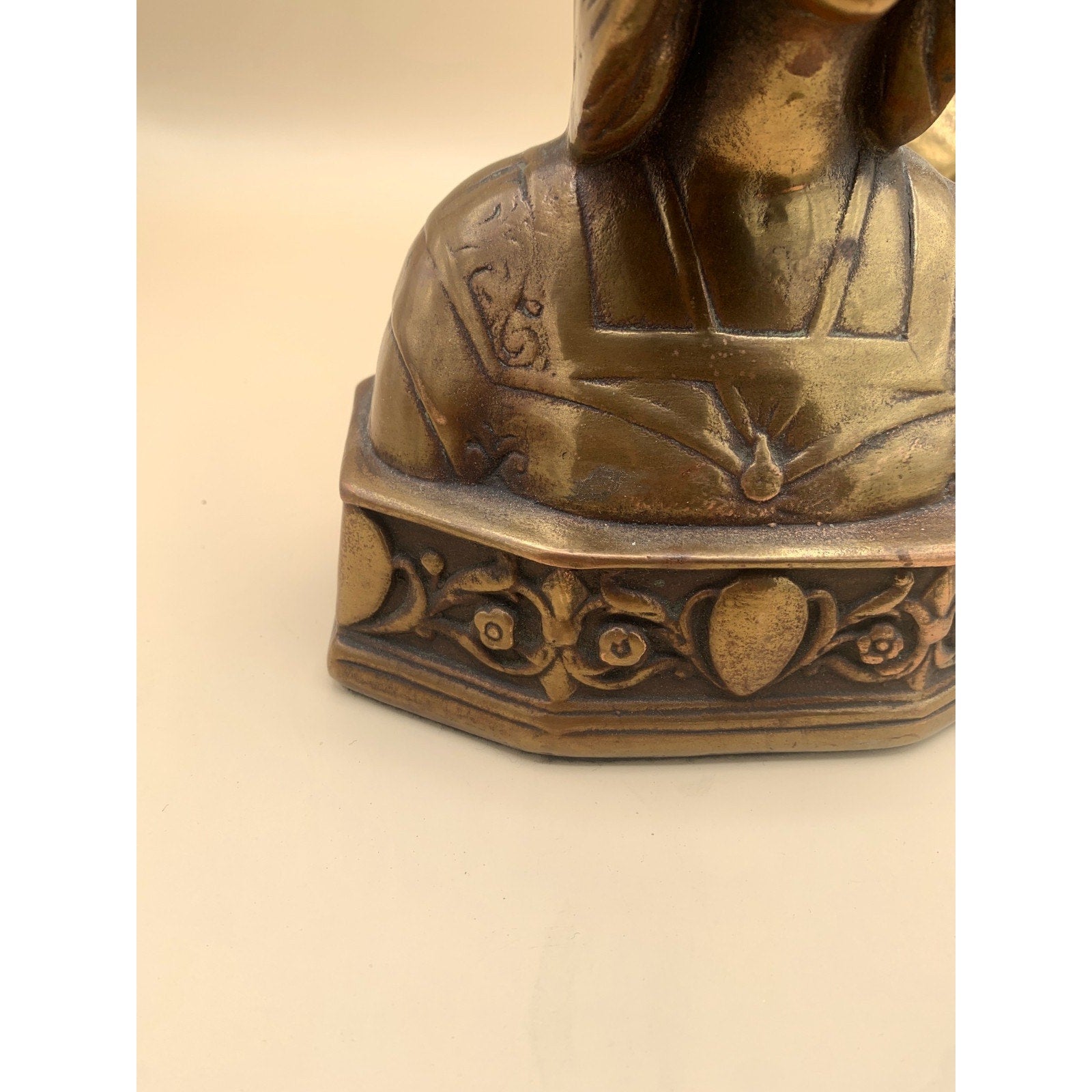 Pair Of Antique Bronze Clad Dante and Beatrice Bookends