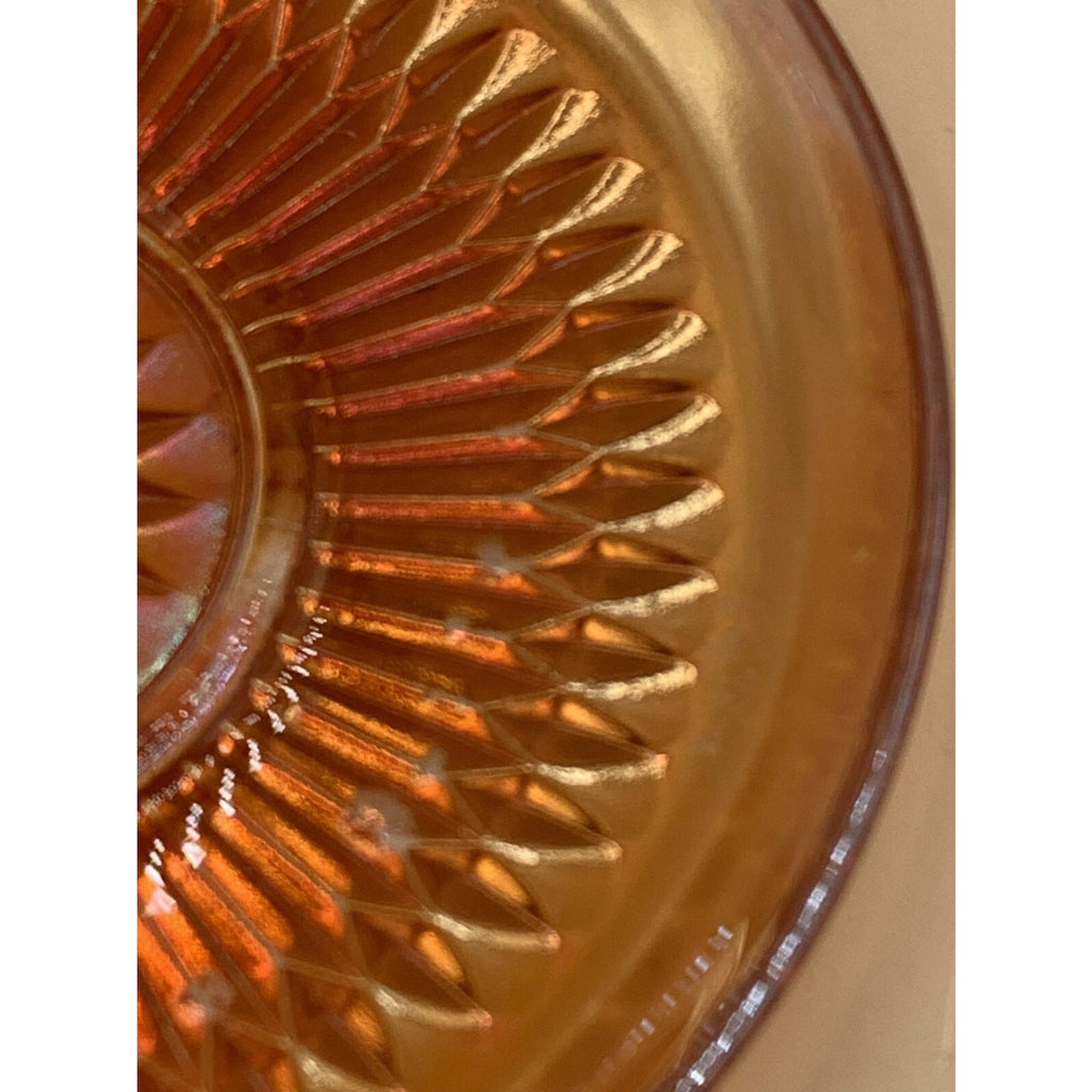 Vintage Jeanette Anniversary Marigold Carnival Glass Saucer - Or As A Replacemen