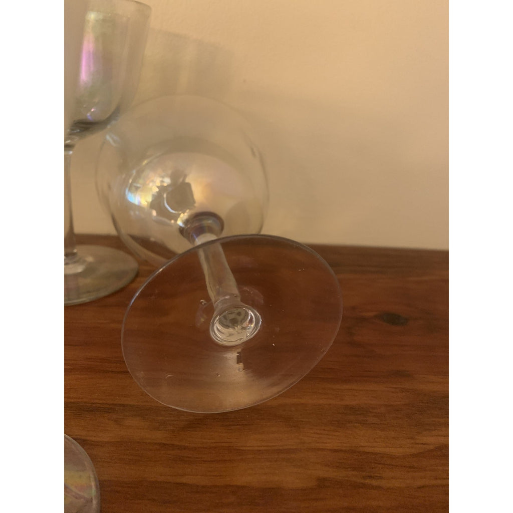 Mid-Century Modern (MCM) "Drapery" Cocktail Pitcher and Coordinating Glasses wit