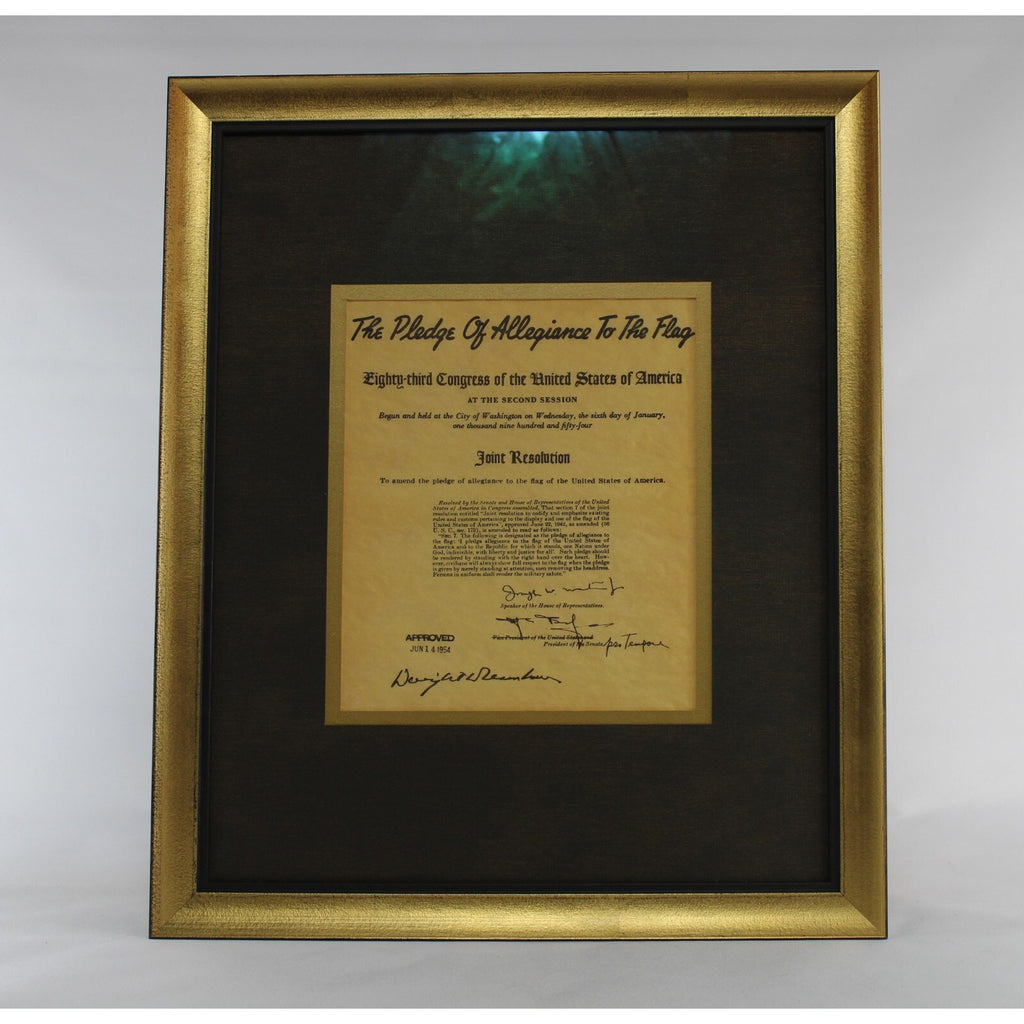 Framed Resolution of Congress to Amend the Pledge of Allegiance to the Flag 1954
