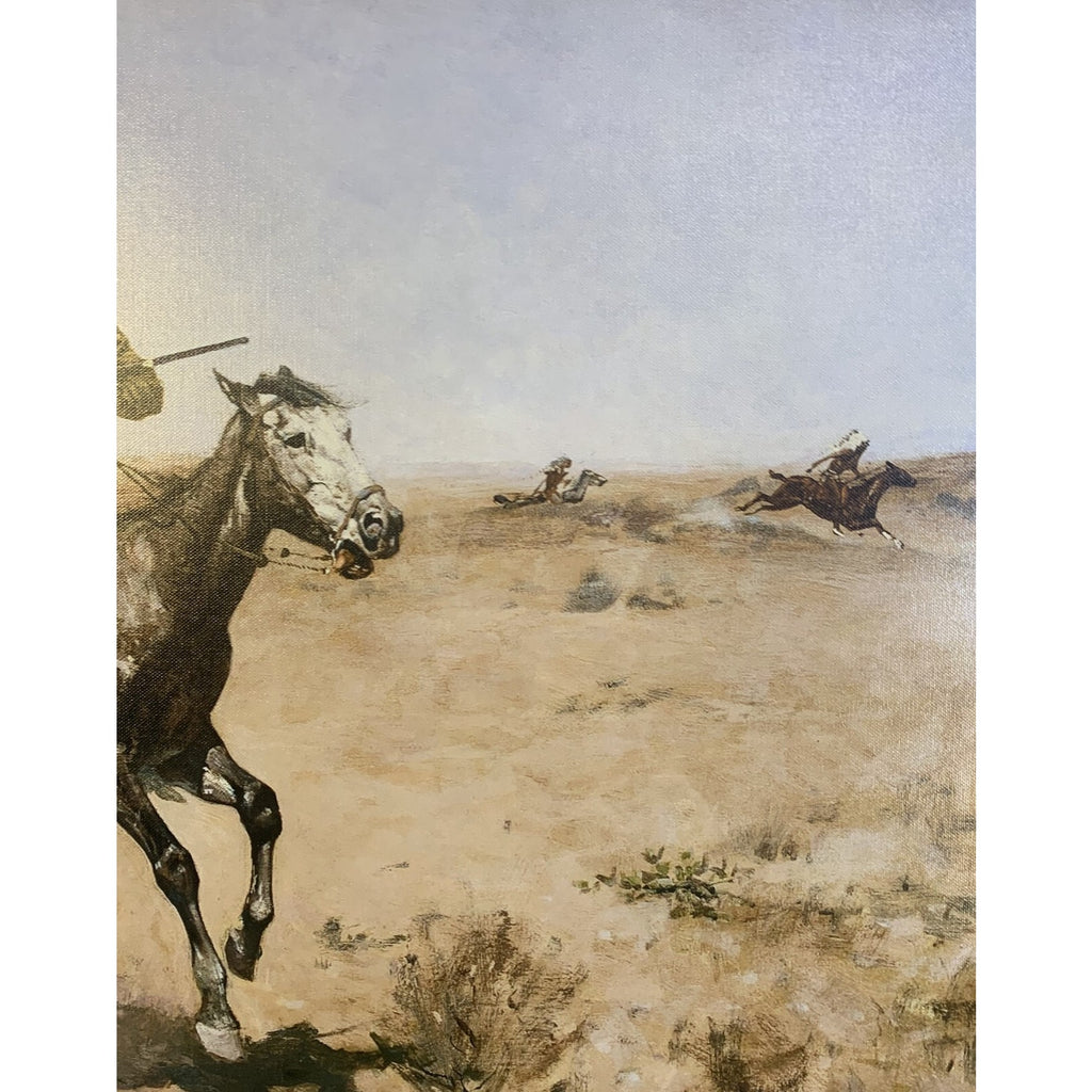 Framed Giclée Canvas Reproduction of “The Flight” by Frederic Remington