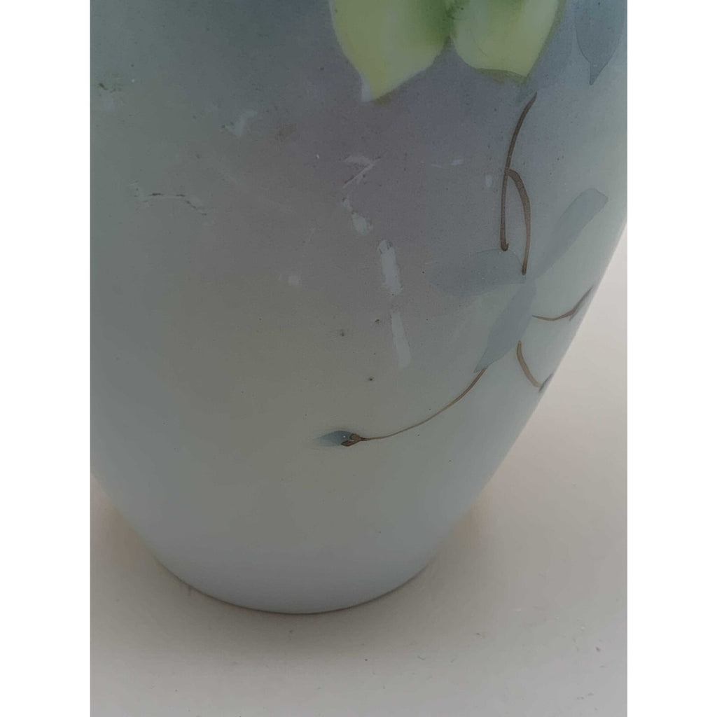 Antique 1911 Rare Morimura Brothers Nippon Floral 2-Handled Porcelain Vase With