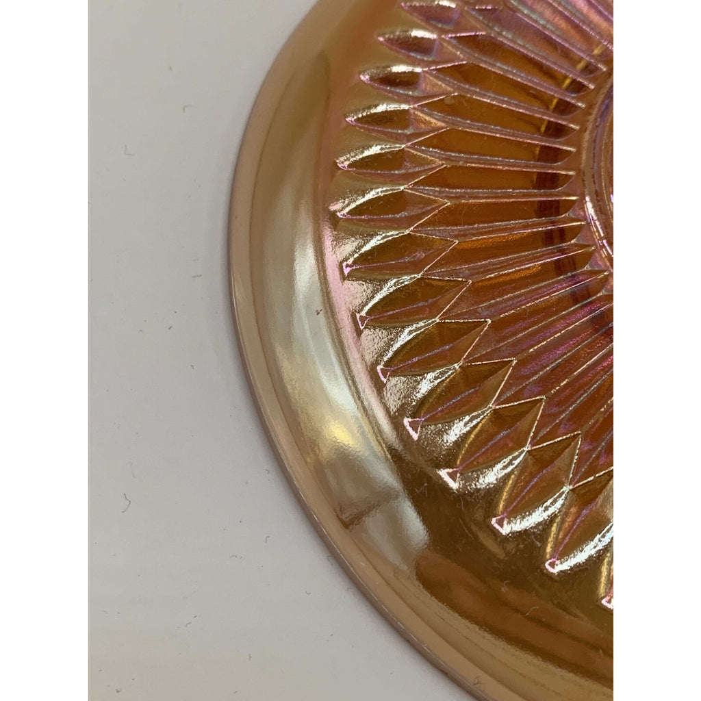 Vintage Jeanette Anniversary Marigold Carnival Glass Saucer - Or As A Replacemen