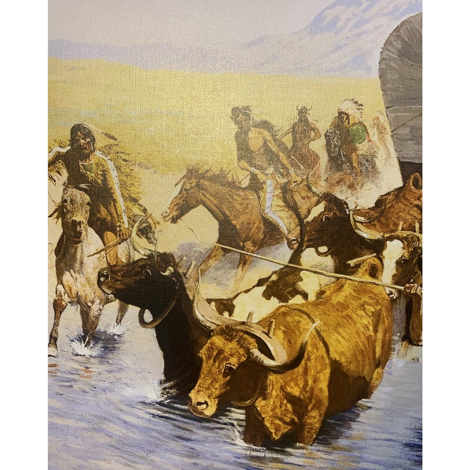 Framed Giclée Canvas Reproduction of “The Emigrants” by Frederic Remington
