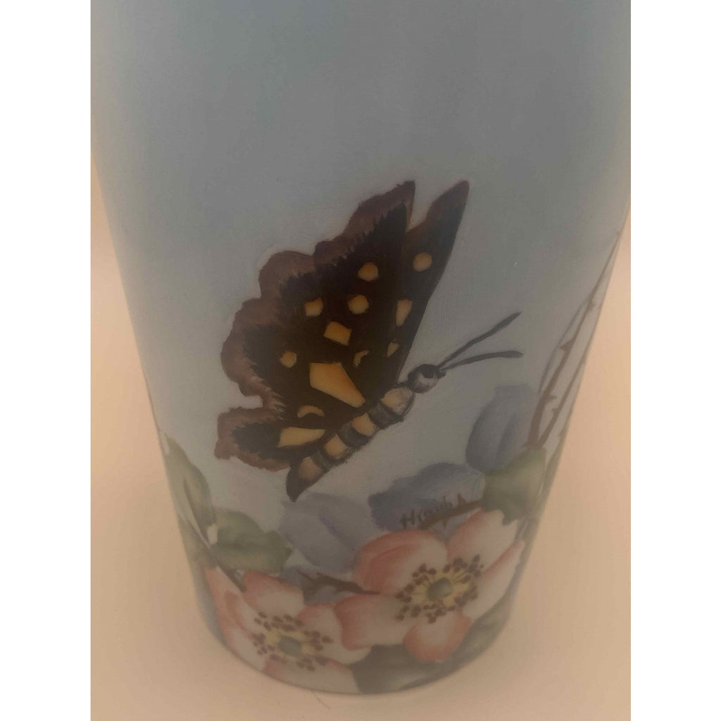 Antique C.T. Carl Tielsch Altwasser Silesia Hand Painted Floral Vase 1900s