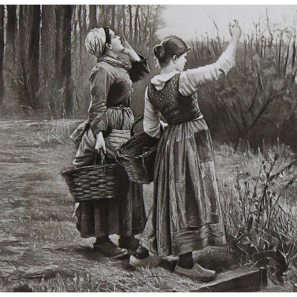 Antique Signed and Dated Photogravure “Hailing The Ferryman” by Ridgeway Knight