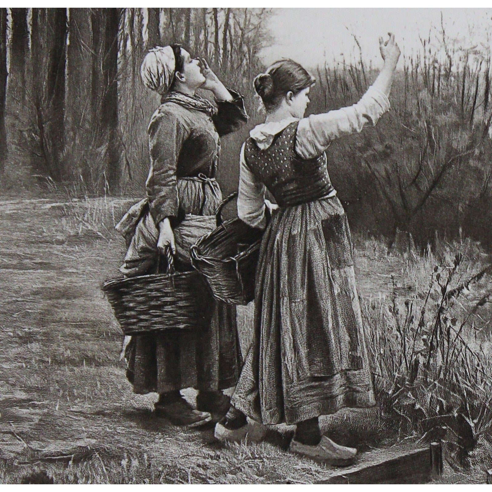 Antique Signed and Dated Photogravure “Hailing The Ferryman” by Ridgeway Knight