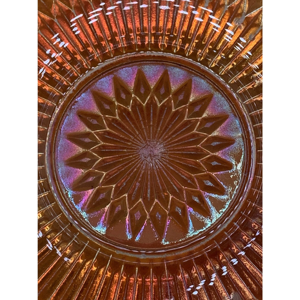 Vintage Jeanette Anniversary Marigold Carnival Glass Saucer - Or As A Replacemen