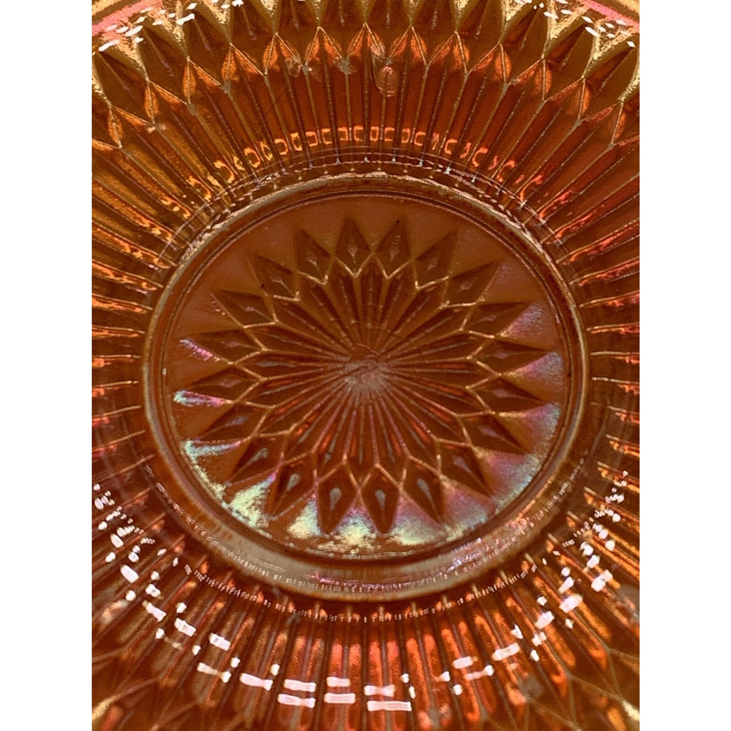 Vintage Jeanette Anniversary Marigold Carnival Glass Saucer - Or As A Replacemen