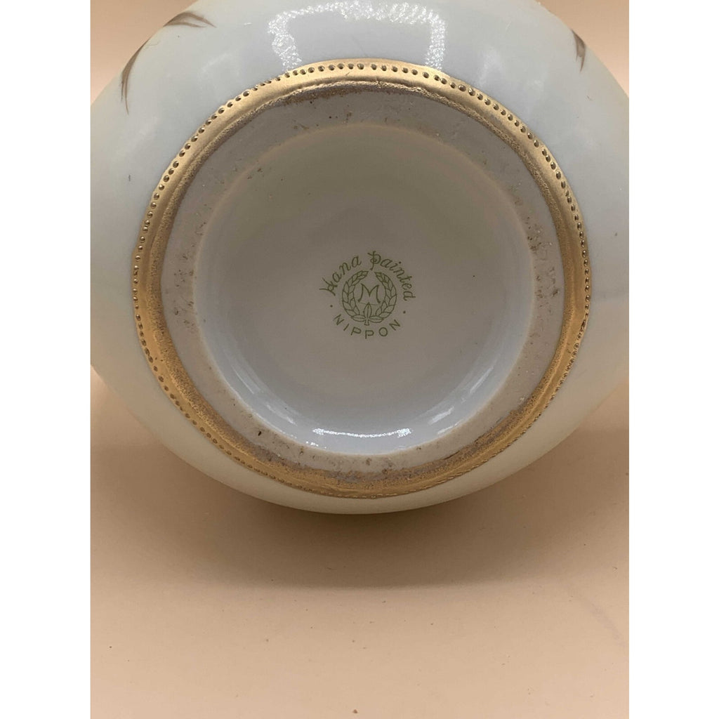 Antique 1911 Rare Nippon Hand Painted Floral Design With Gilded Gold Handles and