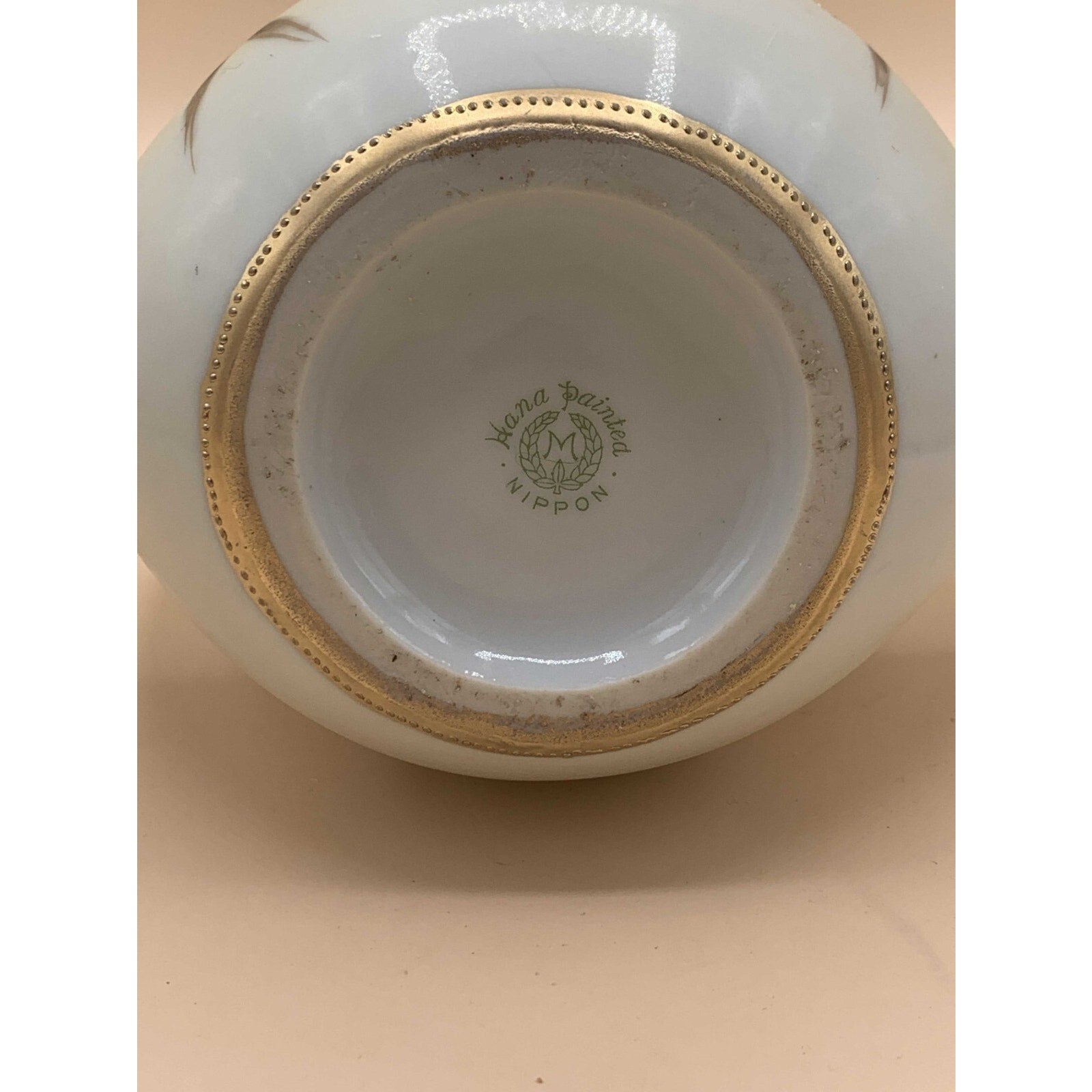 Antique 1911 Rare Nippon Hand Painted Floral Design With Gilded Gold Handles and