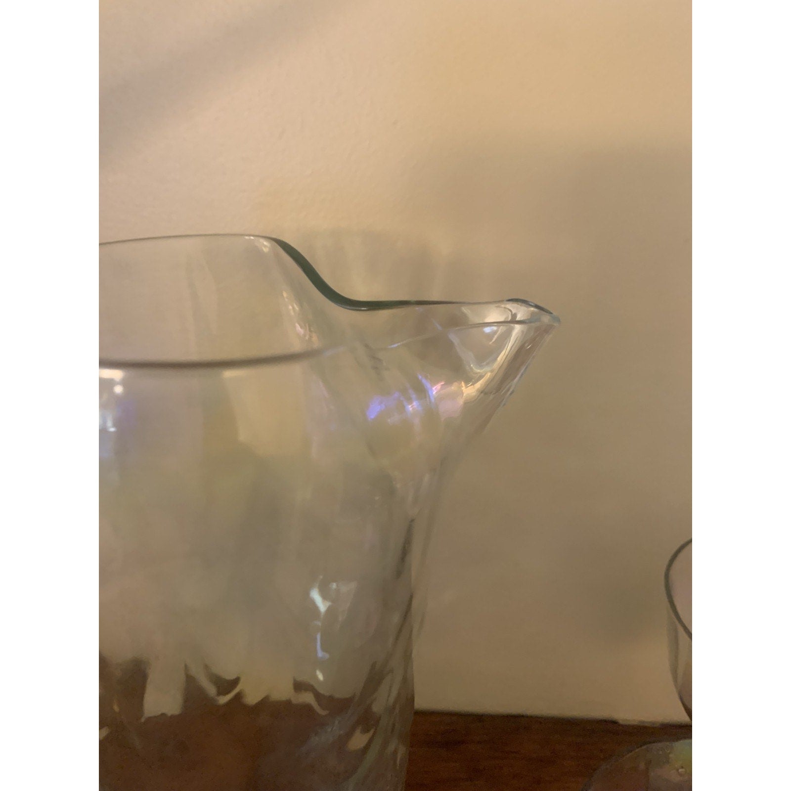 Mid-Century Modern (MCM) "Drapery" Cocktail Pitcher and Coordinating Glasses wit