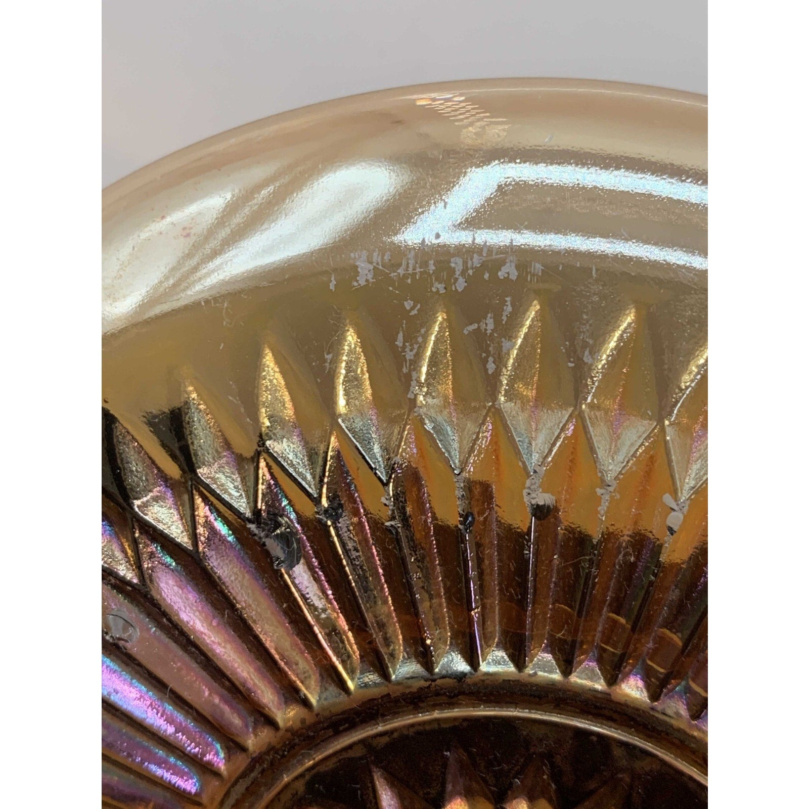 Vintage Jeanette Anniversary Marigold Carnival Glass Saucer - Or As A Replacemen