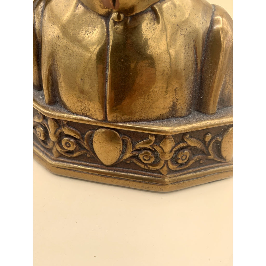 Pair Of Antique Bronze Clad Dante and Beatrice Bookends