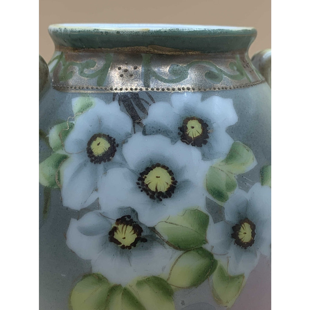 Antique 1911 Rare Morimura Brothers Nippon Floral 2-Handled Porcelain Vase With