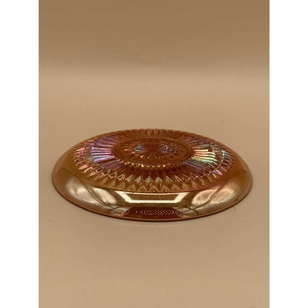 Vintage Jeanette Anniversary Marigold Carnival Glass Saucer - Or As A Replacemen