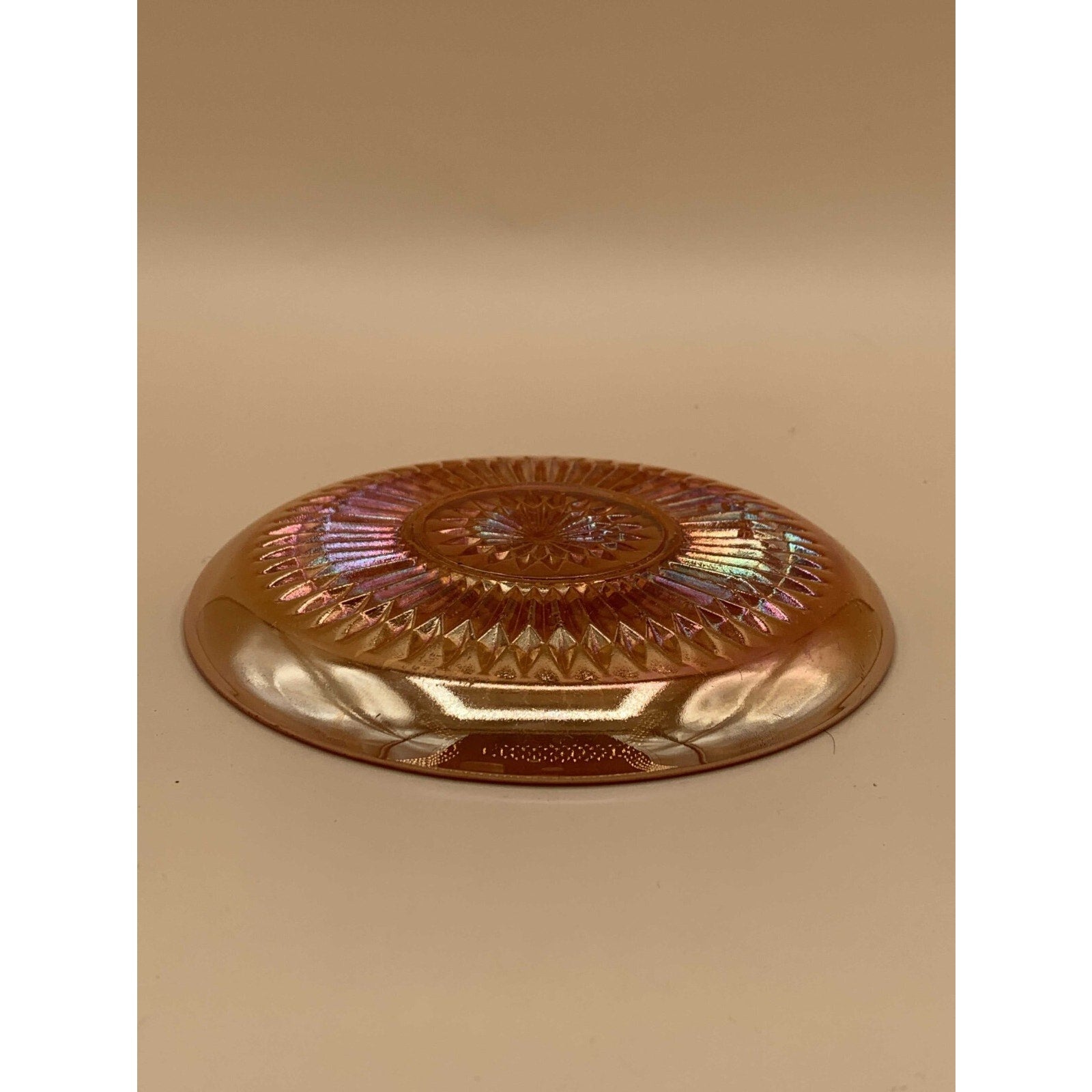 Vintage Jeanette Anniversary Marigold Carnival Glass Saucer - Or As A Replacemen
