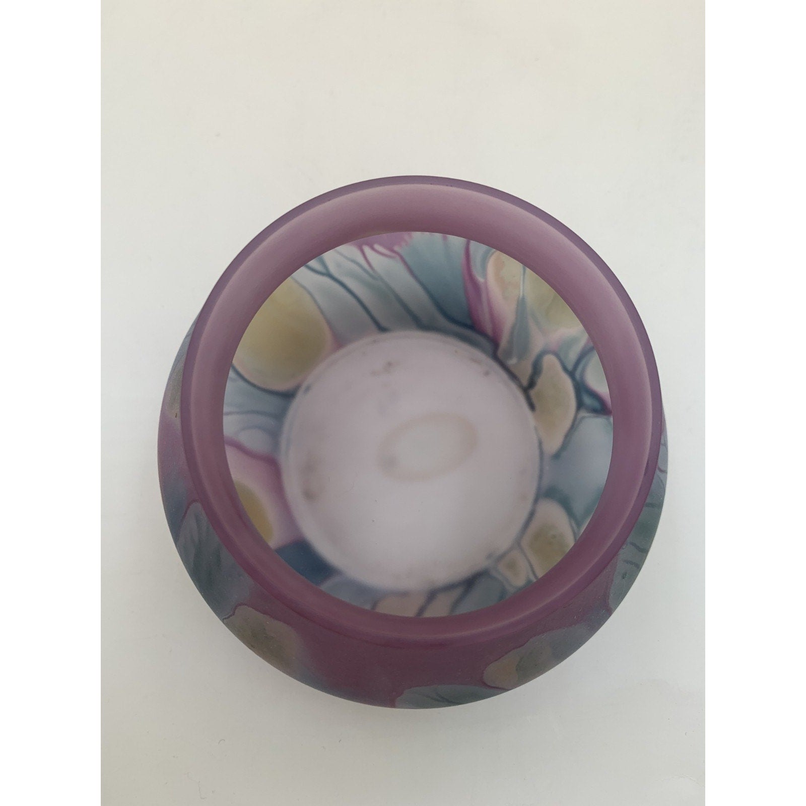 Rueven Art Nouveau Glass Hand Painted Covered Candy Dish