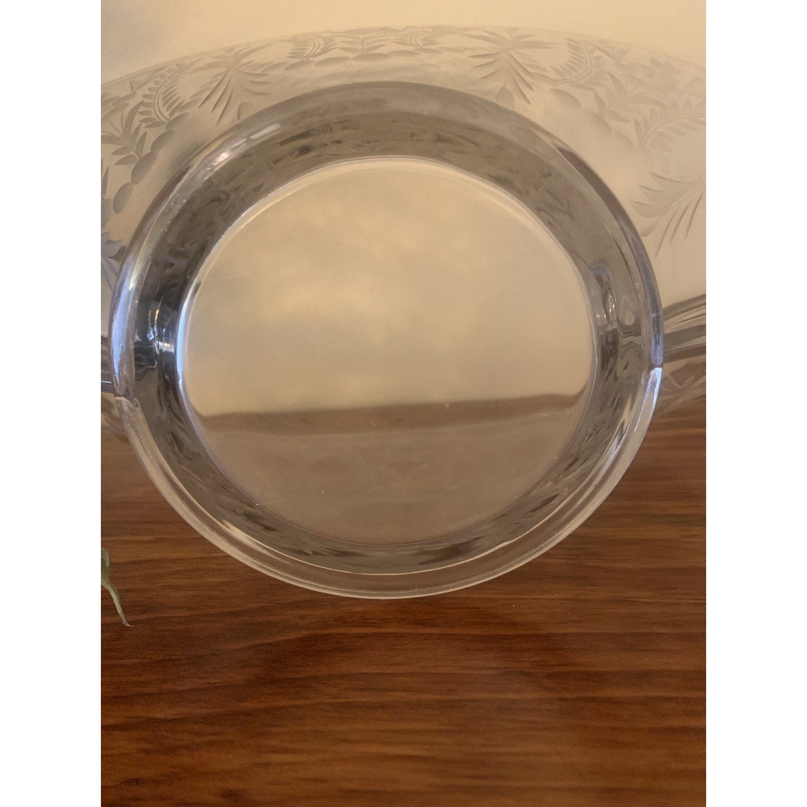 Vintage Crystal Art Deco Oval Console Bowl Centerpiece 14” with Winged Handles