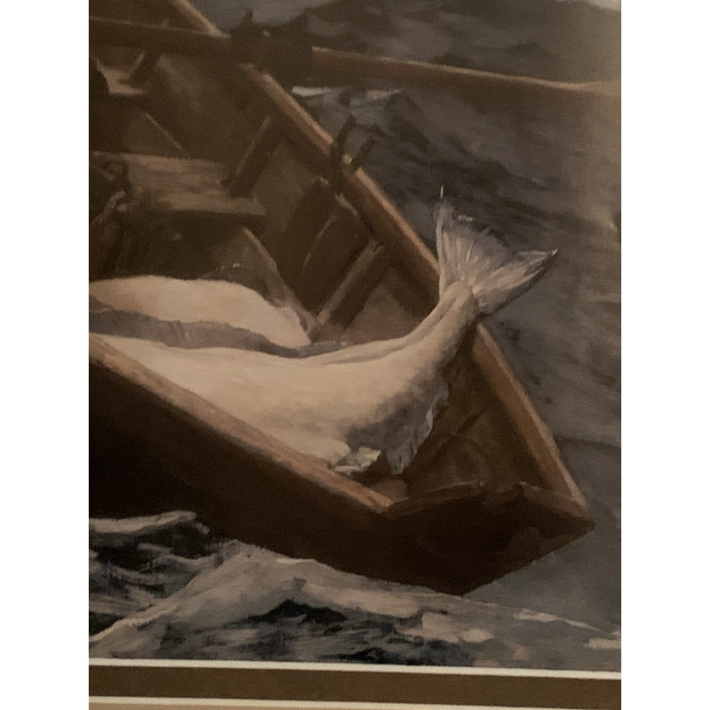 “Nebelwarnung” (The Fog Warning) by Winslow Homer Fisherman Painting Vintage Pri