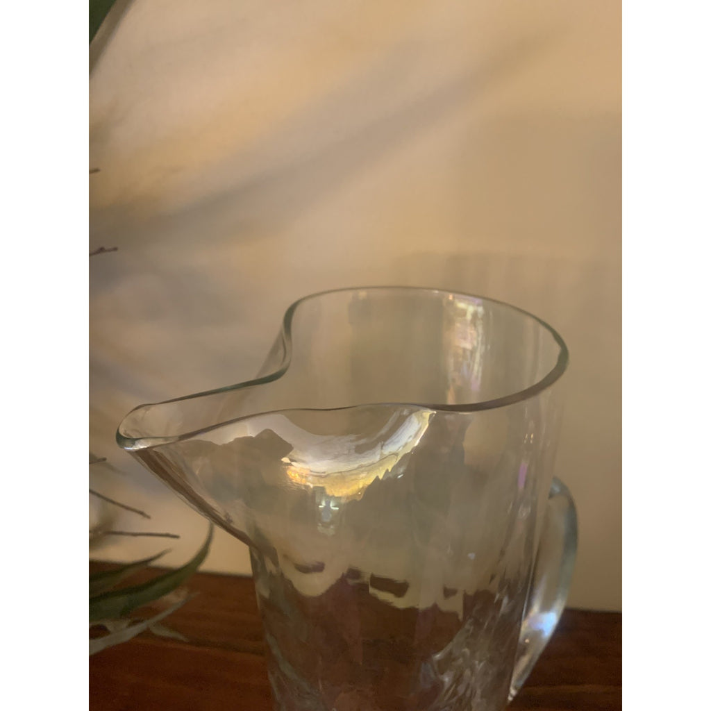 Mid-Century Modern (MCM) "Drapery" Cocktail Pitcher and Coordinating Glasses wit